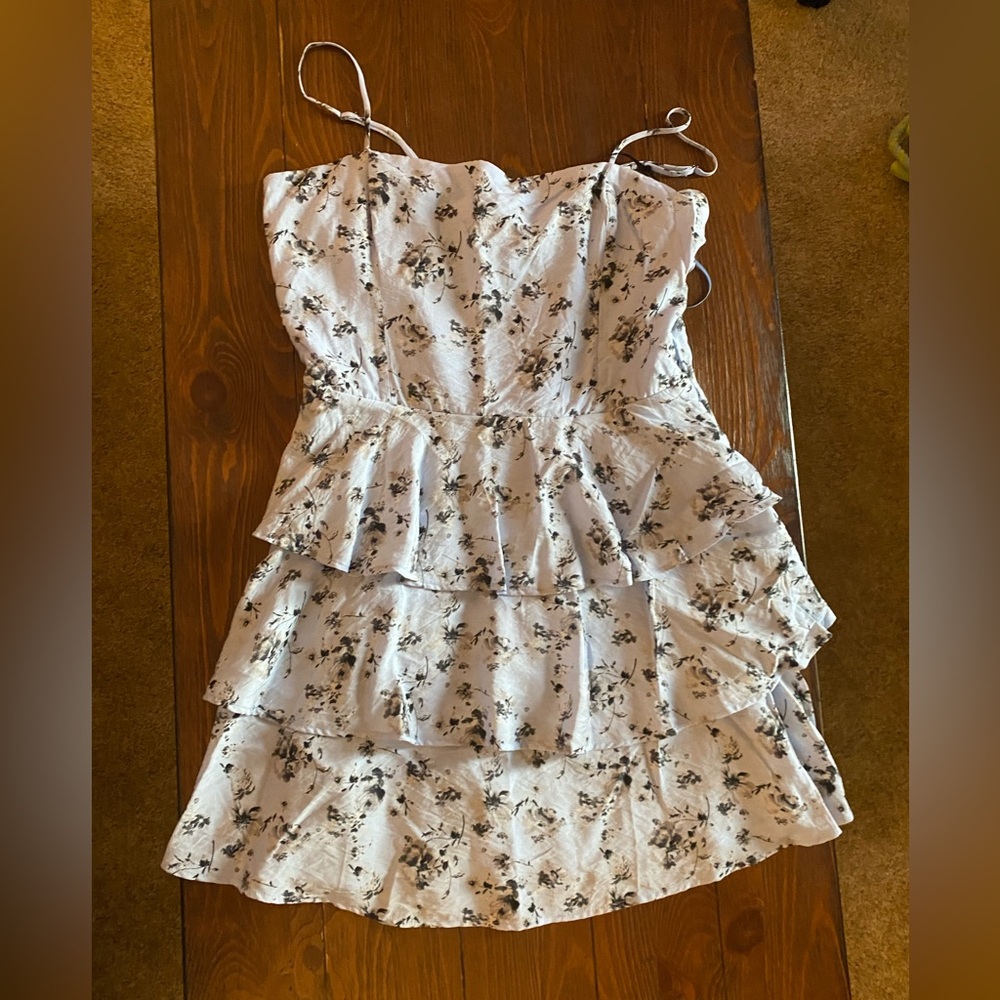 Dry Goods White Floral Tiered Mini Dress